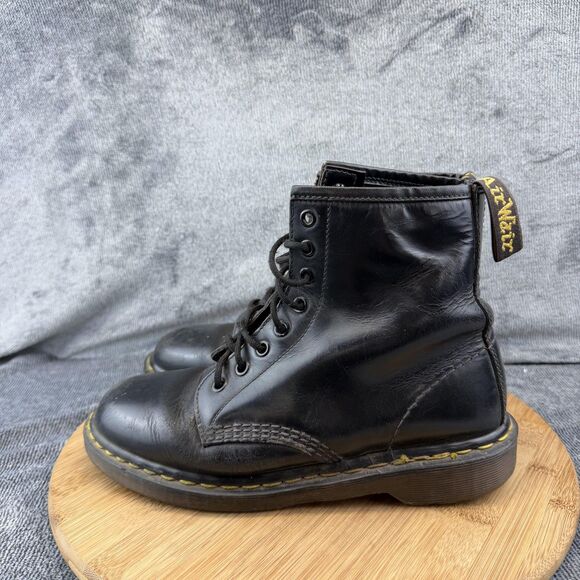Dr. Martens 1460 Boots Mens Size 6 Black Leather Combat Lace Up Made In England main image 11